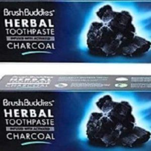 🔴 $ 4.00  Toothpaste with charcoal Brush Buddies Herbal COOL Mint EXP. 10…